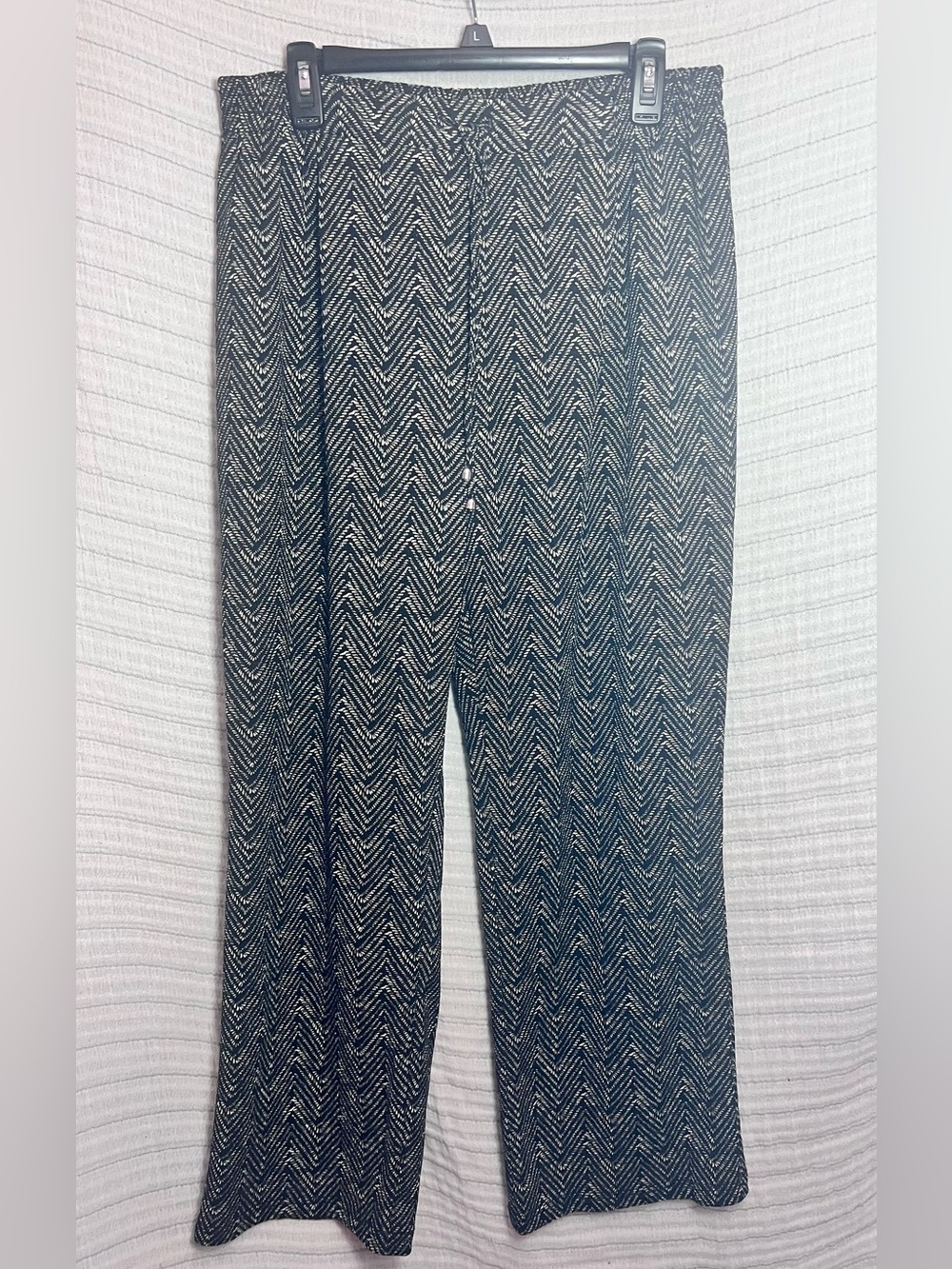 Soho Black and White Chevron Dress Pants